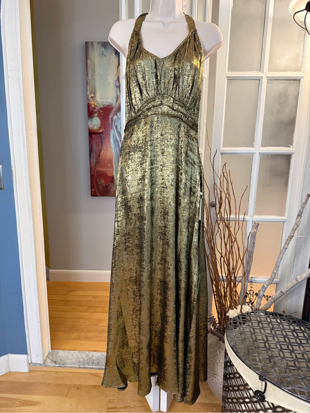 ✨NWT Joyfolie Monroe Dress Metallic Bronze XS✨